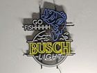 Bass Fish Go Fishing Beer Lager 24 x20  Vivid Led Neon Sign Light With Dimmer
