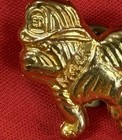 Vintage Truck Bulldog Mack In Fire Hat Lapel Pin - Gold Colored Metal  Enamel