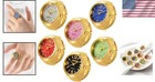 Dazzling 6pcs Round Dial Finger Watches - Stylish Gift For Every Occasion