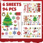 94 Pcs Christmas Wall Stickers Decals Removable 15 X 12 5 Inch  Colorful