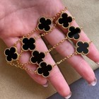 Clover Onyx Necklace 925 Silver Gold Plated 20 Motifs Clover Necklace