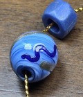 Rare Fancy Blue Trailing Aventurine Venetian Glass Trade Beads African 