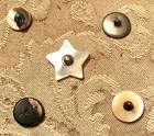 5 Antique Carved Mother Of Pearl Buttons W Star Shape  Cut Steel Moon   Star