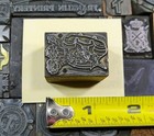 Antique Vtg Rotary Telephone Flowers Letterpress Print Type Ornament Cut Block