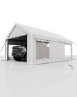 13x20 Ft Carport With 8 Sandbags  Car Port With 220 G Pe Tarp  2 Roll-up Doors 