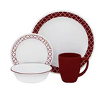 New Corelle Livingware Crimson Trellis 16-piece Dinnerware Set 1123685