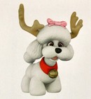 2025 Hallmark Reindoggie Ornament Christmas Poodle  Bichon  White