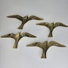 Vintage Brass Flying Seagulls Set Of 4 Birds Wall Hanging Mid Century Modern Mcm