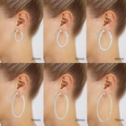 925 Sterling Silver Earrings  Large Rhinestone Hoop Earrings