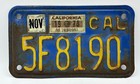 Old 60   s Ca  Mc Antique Harley Vintage 1973 California Motorcycle License Plate