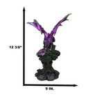 Fantasy Midnight Purple Dragon Perching On Ancient Tree Of Life Figurine