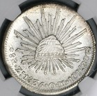1835-zs Ngc Ms 62 Mexico 8 Reales Zacatecas Mint Cap Rays Silver Coin  21081602c