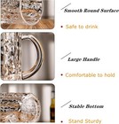 Set Of 6 Glass Beer Mug  18 Oz Large Beer Glasses With Handle Straw  Solid Clear