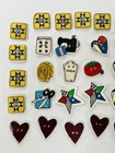 Vintage Trena s Trinkets Ceramic 2 Hole Novelty Buttons Sewing Notions Lot Of 49