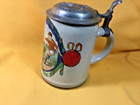 German Wwii Remembering My Service 3 R Pewter Lidded Beer Stein -c 1936