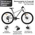 Rockbros Darwin 26 mountain Bike Shimano 9-speeds Suspension Trail Commuter City