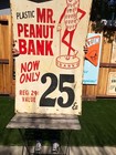 Metal Vintage 48   x24    Plastic Mr  Peanut Bank Sign