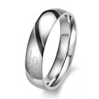 Couple Love Heart Stainless Steel Comfort Fit Wedding Bands Promise Ring Hs8