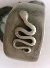 Wearable Ancient Roman Silver Ring With Snake 100-300 Ad