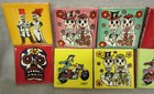Set Of 12 Talavera Tiles 2 X 2  Mexican Clay Handmade Folk Art Day Of The Dead