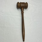 Vintage Wooden Gavel Mallet 10 5  Long Dark Stained Wood