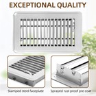 6 Pack 4 X 8 Inch Floor Vent Covers - Heavy Duty Steel 4x8 Inches  White 