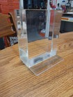 Vintage Mid Century Modern Lucite Acrylic Clear Bookends Beveled Edge 5    Tall