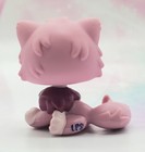 Littlest Pet Shop Authentic   2138 Pink Berry White Persian Cat Teal Eyes