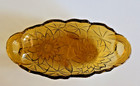 Vintage Indiana Glass Lily Pons Amber Relish Dish Oval Pickle Celery Tray 9 5 