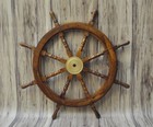 36  Nautical Ships Wheel Pirates Wheel Helm Brass   Wooden Wheel Home Decoration