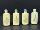Vintage Chinese Art Porcelain Snuff Bottle With People Design Lot Of 4 Bottles