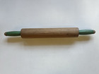 Vintage Wooden Rolling Pin Green Handles