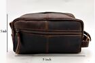 Genuine Buffalo Leather Toiletry Bag Travel   Shaving Kit Case   Men And Women  