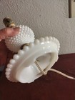 Vintage  Milk Glass Electric Hobnail Lamp 10  Tall Works