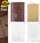 Leather Journal Refillable A6 Notebook Lined Travel Diary Gift Brown