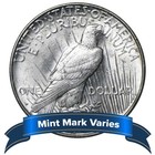 1922 - 1935  1 Peace Silver Dollar About Uncirculated Au