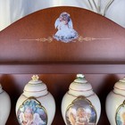 A Touch Of Heaven Wood Shelf   24 Porcelain Angel Spice Jars 2000 Bradford
