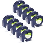 100pk Black On White Paper 91330 Tape Label For Dymo Letratag Qx50 12mm S0721510