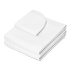 3-piece Microfiber Massage Table Sheet Set Flat Fitted Sheets Face Cradle White