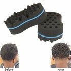 Wave Barber Hair Brush Sponge Double-side Twist Curls Coil Dreads Afro Locs Us