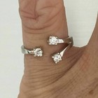 0 10 Ct Round Cubic Zirconia Women s Branch Adjustable Toe Ring 925 Silver