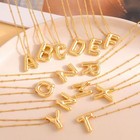 Bubble Letter Gold Necklace For Women  18k Gold Plated Chain Pendant Charm Ne   