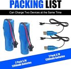 2pcs 3 7v 1200mah Lithium Recahrgeable Batteries With 2pcs Usb Charging Cable
