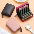 Leather Card Holder Wallet Rfid Credit Card Case Zip Coin Purse Men Women