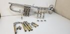 1976 King Tempo Bb Trumpet Nickel Plated With Case   Mouthpiece  