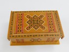 Vintage Ukrainian Folk Art 1950 Hand Made Wooden Jewelry Box Ussr 7 25  X 4 5 