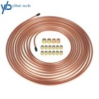 2   Copper Nickel Brake Line Tubing Kit 1 4 Od 25 Ft Coil Roll W  32 Fittings
