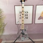 Acrylic Bass Guitar Body Clear Colorful Led Light 4 String Pb Maple Fretboard
