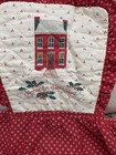 Vintage Christmas Apron Home For Holidays Red Ruffle House Holly Full Bib