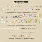 260pcs Vintage Journaling Scrapbooking Supplies Scrapbook Sticker Paper Ephemera